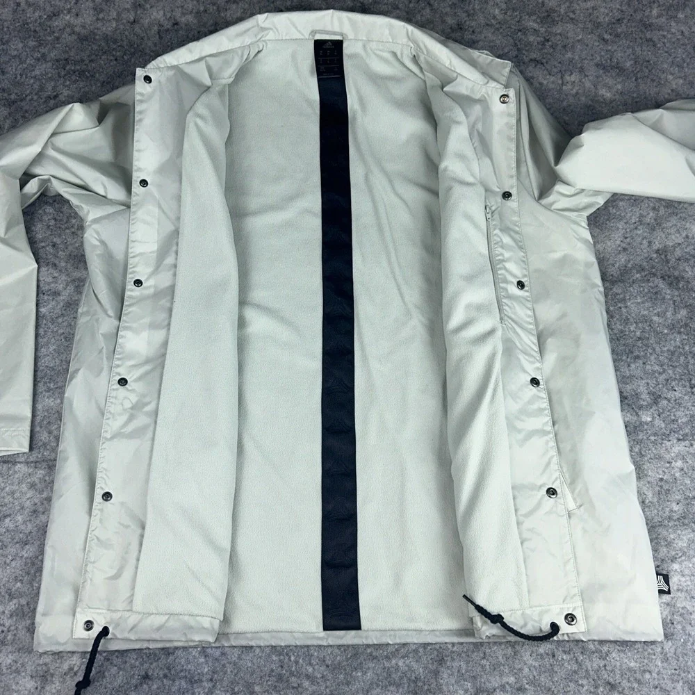 Adidas Tango Stadium Jacket Mens Size XL Ash Silver Soccer Button Up Windbreaker